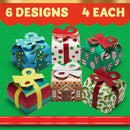 3d Christmas Goody Gift Boxes With Bow, 24 Pcs