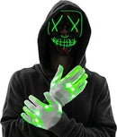 Led Scary Mask And Gloves (green)