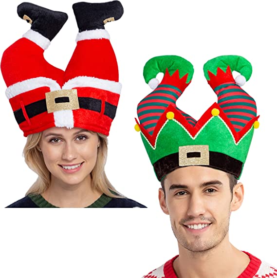 Christmas Santa and Elf Pants Hats
