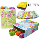 Easter Day Party Gift Bags for Easter Party Favors (8 large and 8 medium sizes), 16-Piece Set