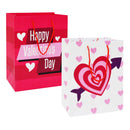 8Pcs Paper Gift Bags with Filing Paper for Valentines Day in 4 Designs for Kids