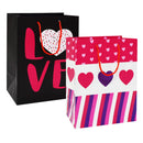 8Pcs Paper Gift Bags with Filing Paper for Valentines Day in 4 Designs for Kids