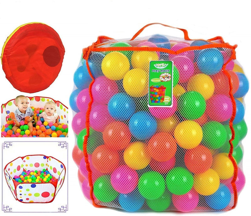 Plastic Pit Balls with Foldable Ball Pit Playpen 200-Pack
