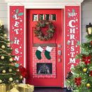 Let it Snow Merry Christmas Hanging Door Banner