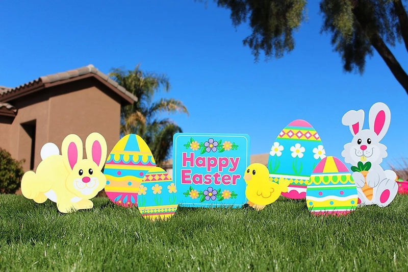 8Pcs Easter Yard Decorations