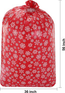 Large Holiday Plastic Gift Bags (Red), 3 Pcs