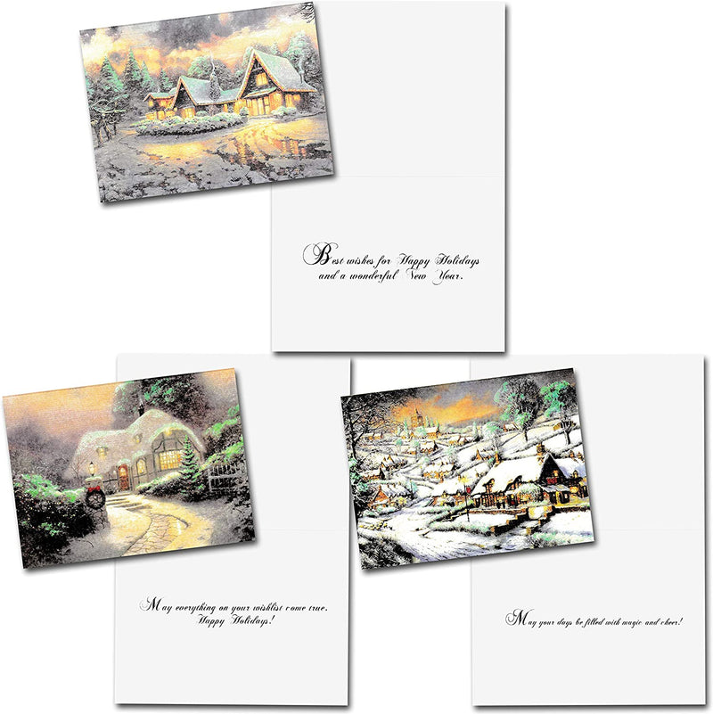 Christmas Snowy Town Greeting Cards Assortment with Envelopes