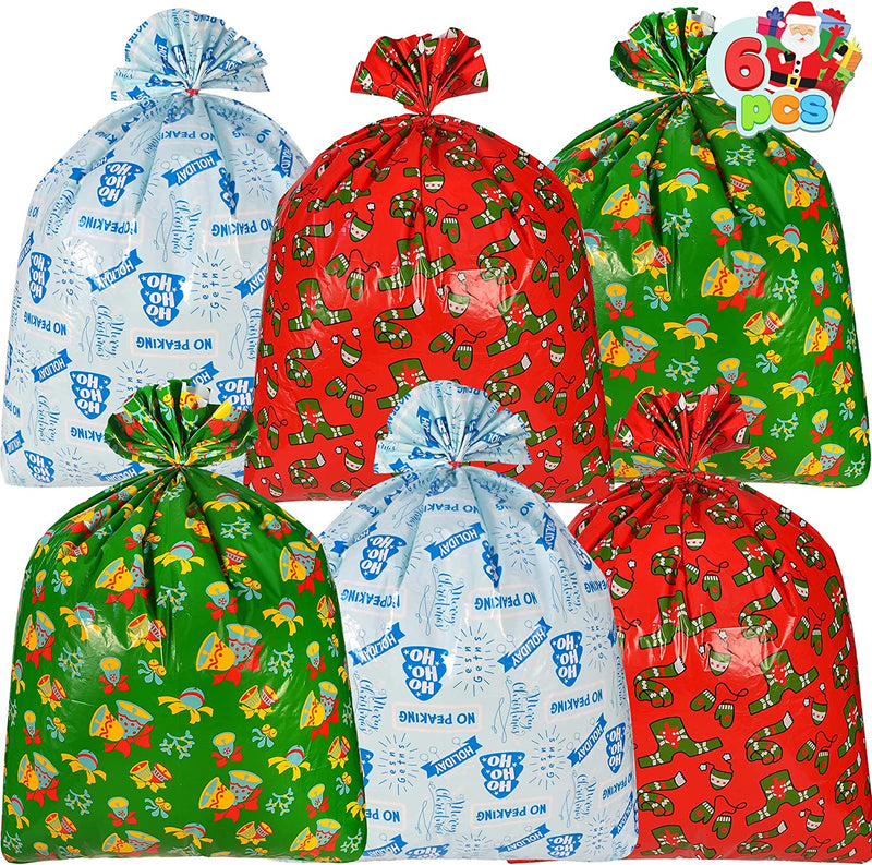 6 Pieces Christmas Giant Goody Gift Bags