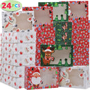 8.75in Christmas Characters Foil Cookie Box with Window, 24 Pcs