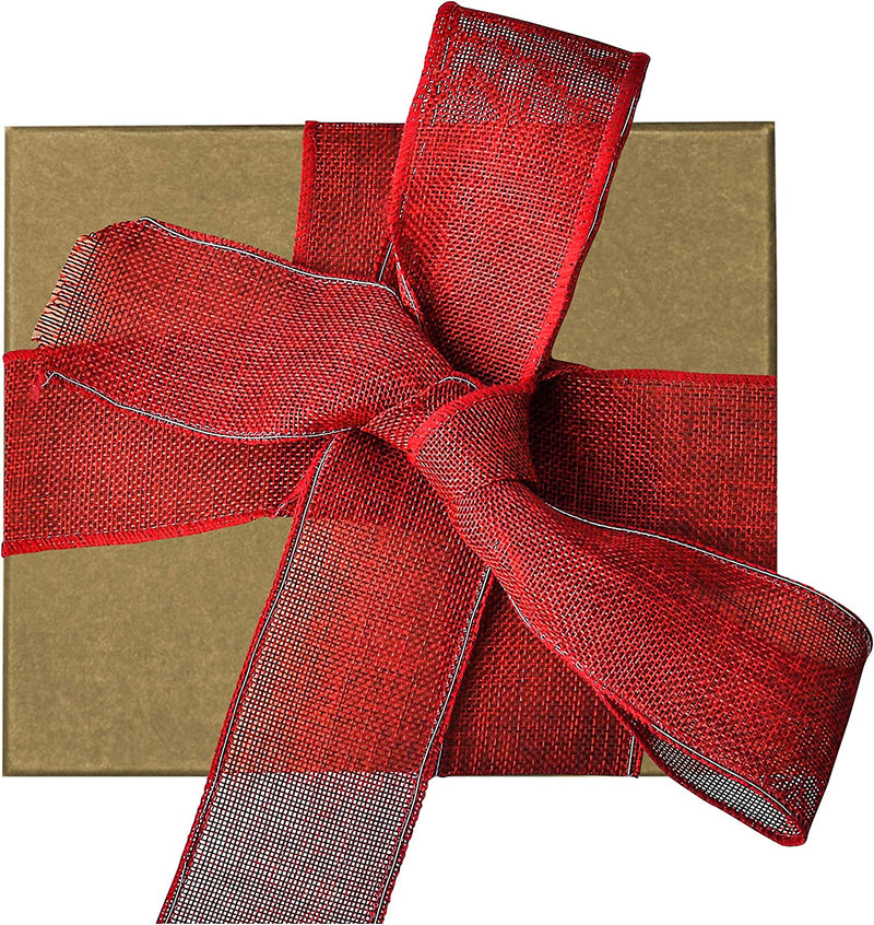 Christmas Gift Wrap Burlap Ribbon