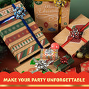 48Pcs Christmas Gift Bow Assortment, Red Silver Blue White