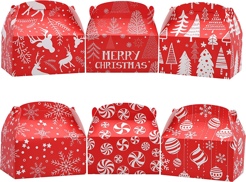 5.25" Christmas Red Gable Candy Boxes, 24 Pcs