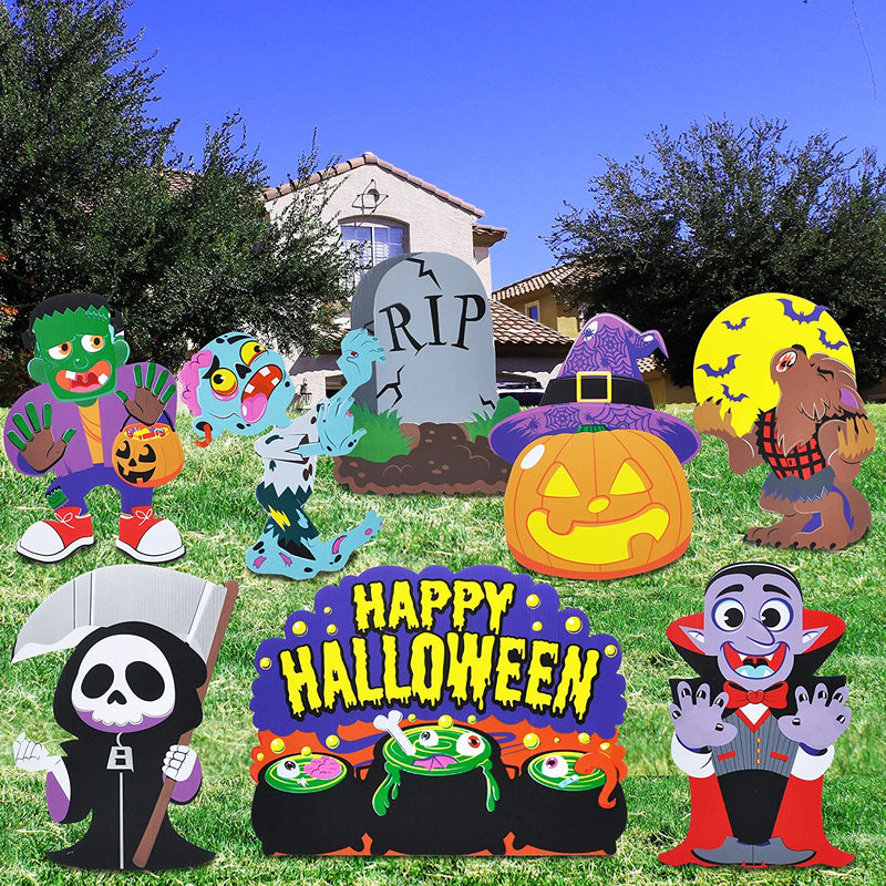 Cute Halloween Yard Sign, 8 Pcs