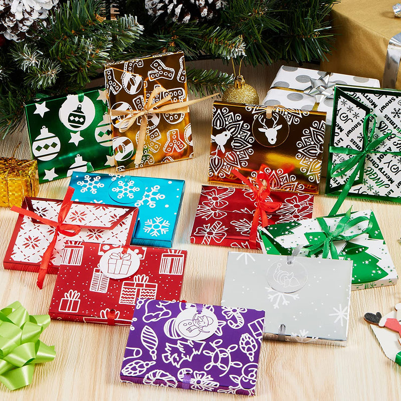 Christmas Gift Foil Wrapped Envelope Card Boxes