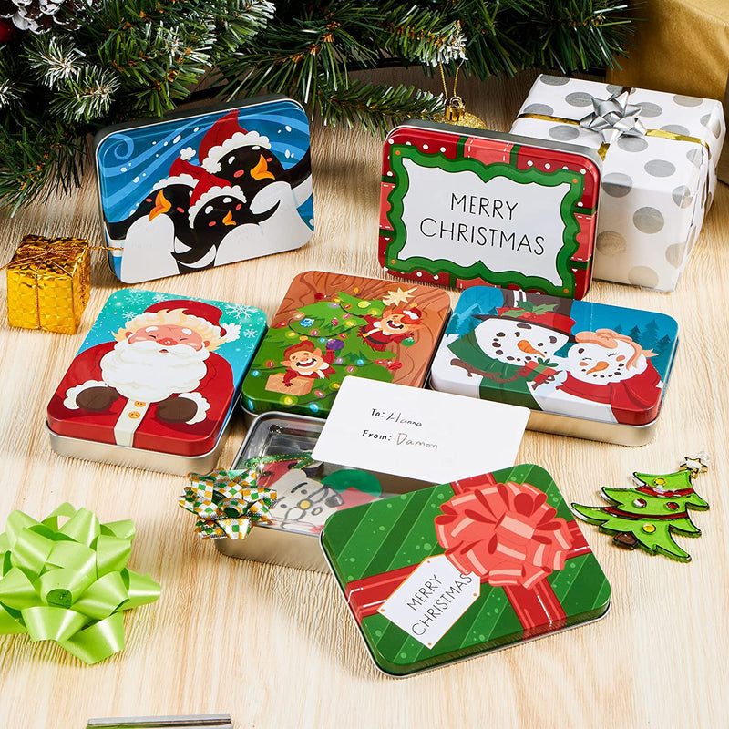 6 Christmas Gift Card Tin Holders