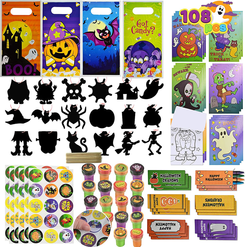 Assorted Halloween Arts And Craft Stationery Kids, 108 Pcs