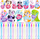 36Pcs Kids Valentines Cards with Mini Bubble Maker Wands-Classroom Exchange Gifts