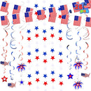 Flag Banners, Stars Hanging Banners, and Swirl Decorations, 26 Pcs