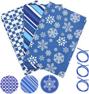 Large Holiday Plastic Gift Bags (Blue), 3 Pcs