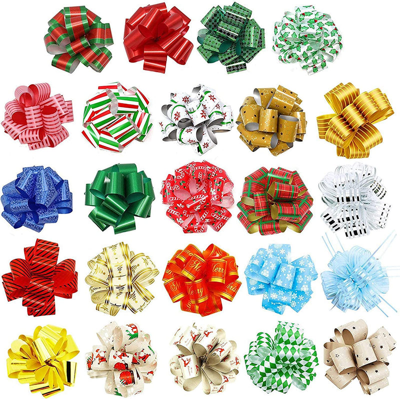 48 Piece Christmas Gift Wrap Pull Bows