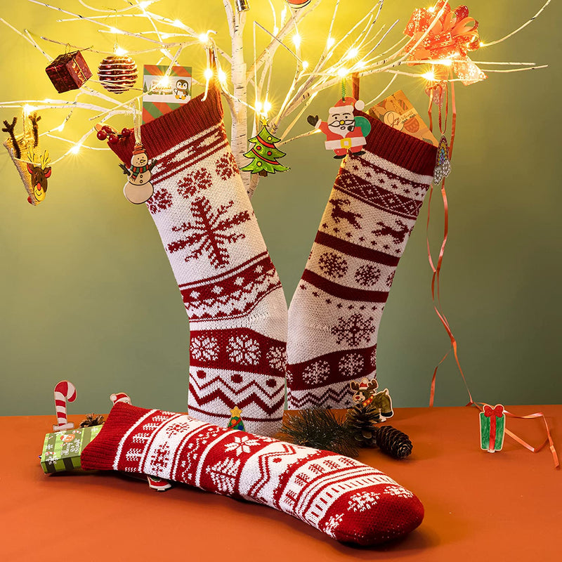 3 Pack 18" Knit Christmas Stockings