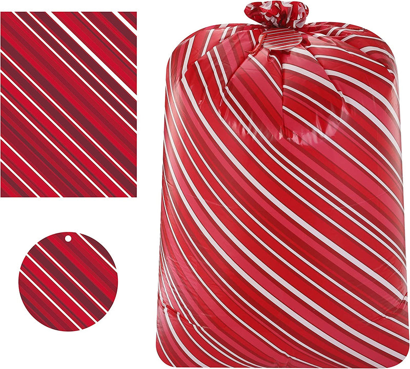 Large Holiday Plastic Gift Bags (Red), 3 Pcs
