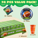 98Pcs Football Party Supplies Set for 24 People