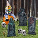 17in Tombstone In Grim Reaper Design Decorations, 6 Pack