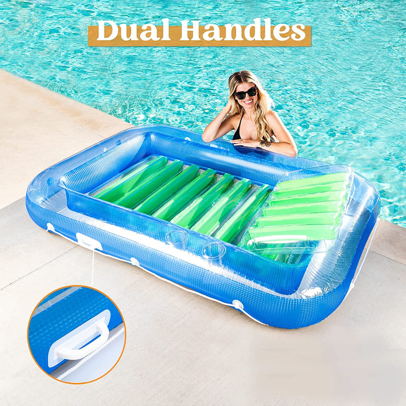 70" Inflatable Pool Suntan, Blue