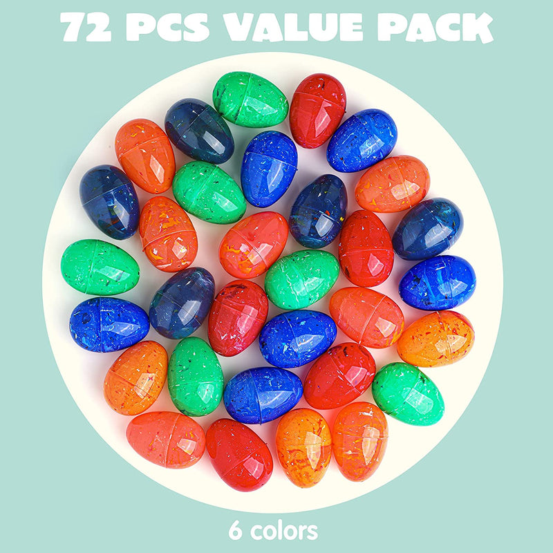 72Pcs Large Iridescent Rainbow Easter Egg Shells 3.15in