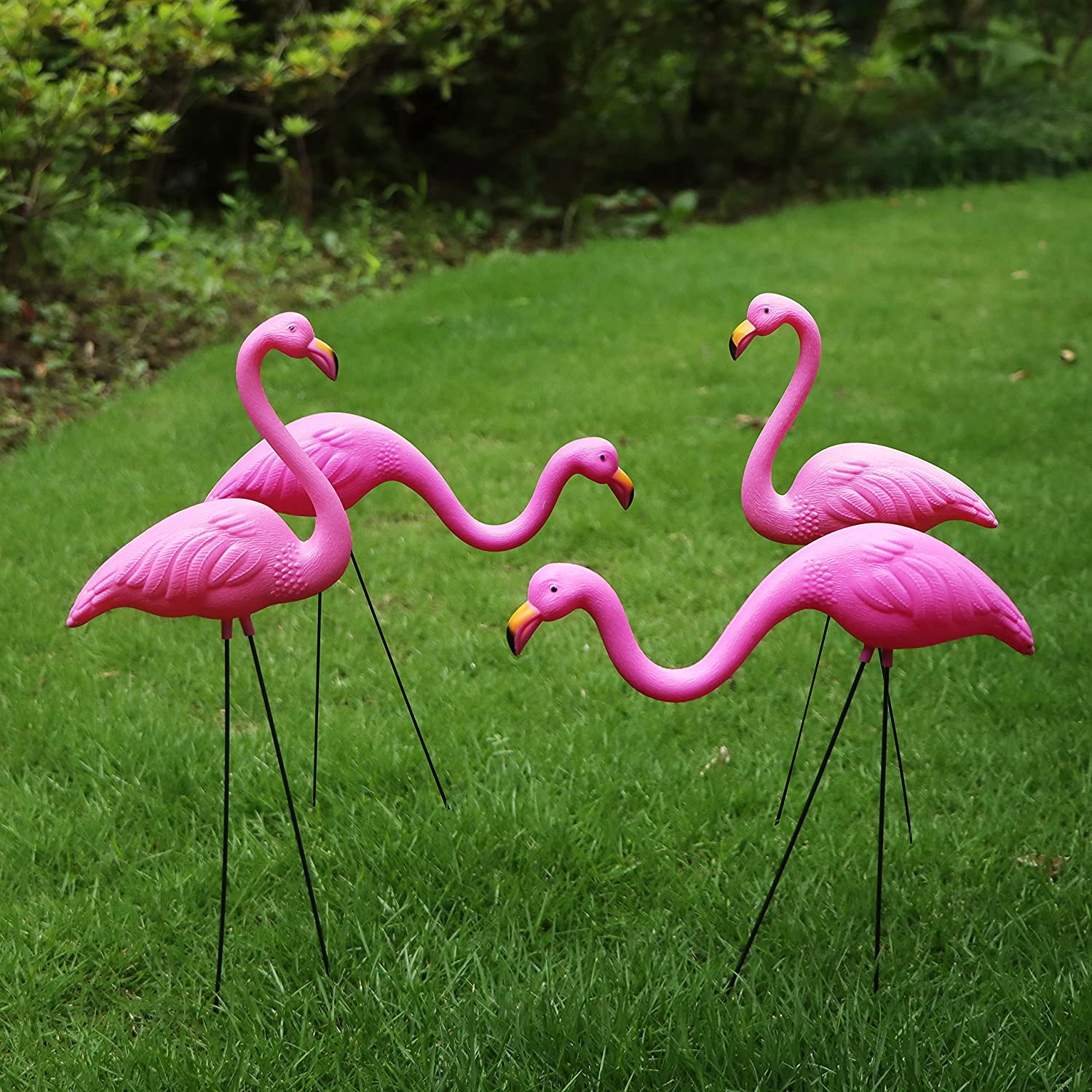 JOYIN | Small Pink Flamingo Yard Ornament, 2 Sets