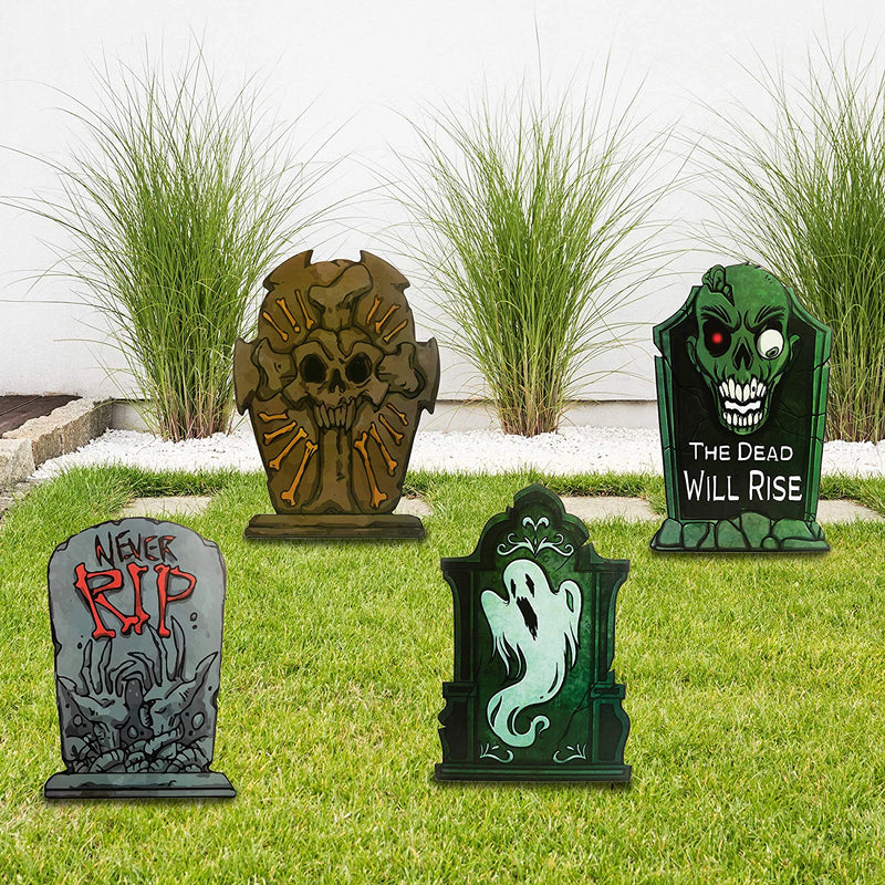 Halloween Tombstone Yard Decorations, 9 Pack