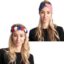 Flag Headband & Flower Headband Accessories, 2 Pcs