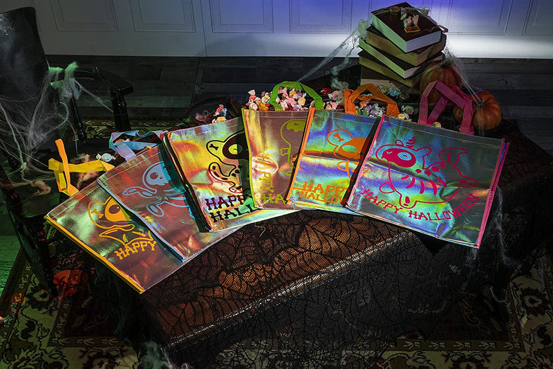 Halloween Holographic Tote Bags, 12 Pcs