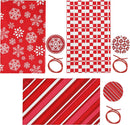 Large Holiday Plastic Gift Bags (Red), 3 Pcs