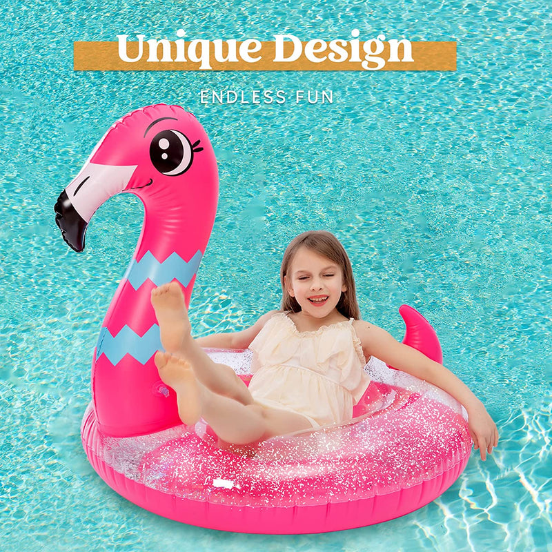 SLOOSH -  Flamingo & Unicorn with Glitters Pool Floats, 2 Pcs