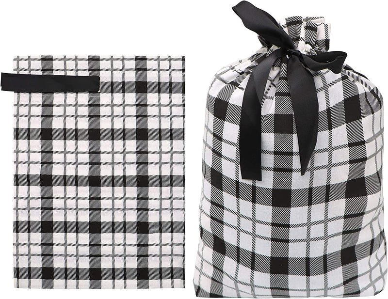 Christmas Fabric Gift Bags in Black Elegant Color