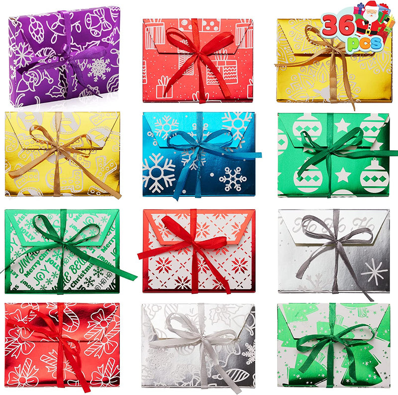 Christmas Gift Foil Wrapped Envelope Card Boxes