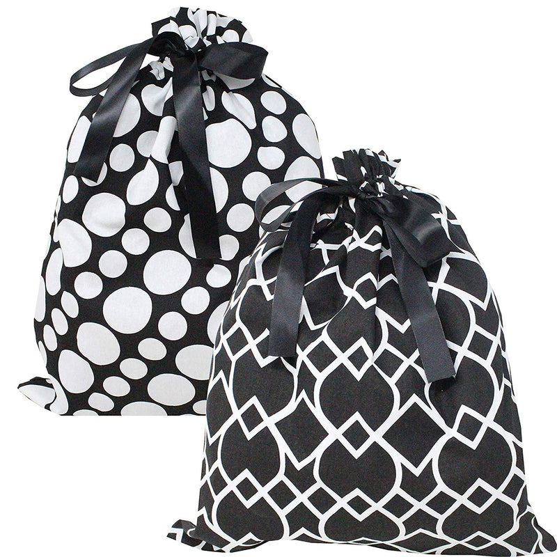 6 Piece Christmas Gift Bags In Black Elegant Color