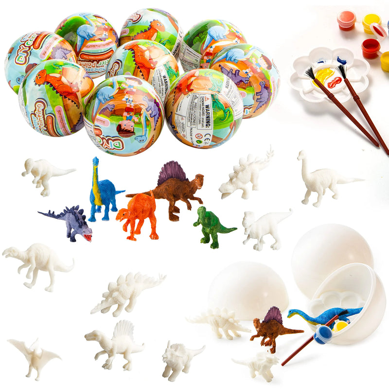 9Pcs Easter Eggs with Dinosaur Craft Kit