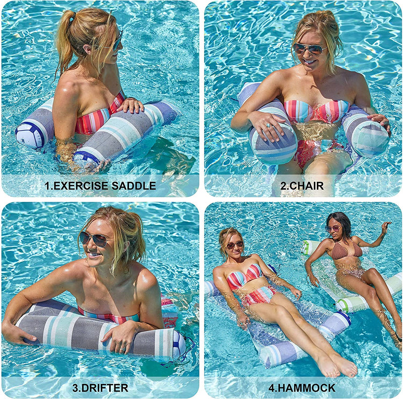 SLOOSH - PVC Inflatable Hammock Pool Lounger (Green, Blue)