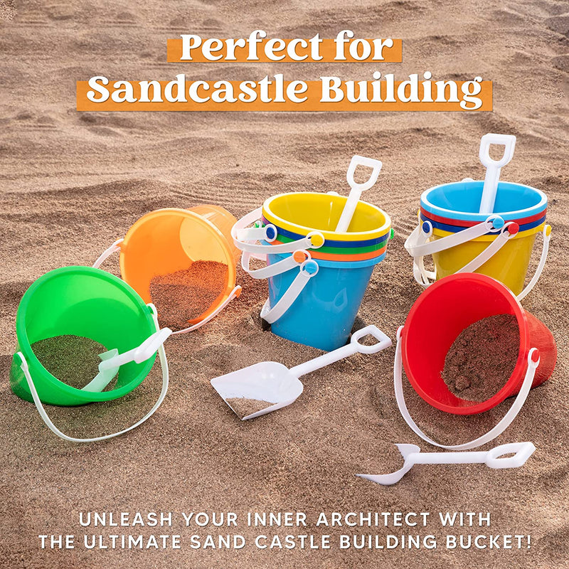 SLOOSH - Beach Buckets with Sand Shovels, 12 Sets