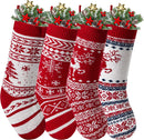 15in Knit Christmas Stockings, 4 Pack