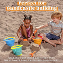 3 Packs Foldable Pail Bucket with Shovels (Bonus Mesh Bag)