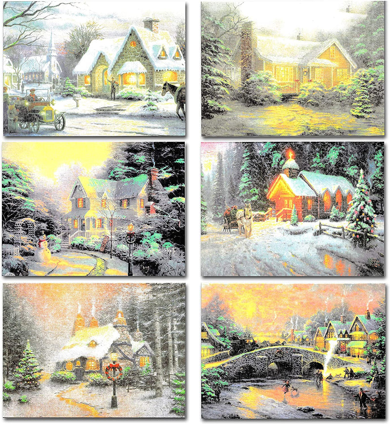 72 Pcs Snowy Town Greeting Cards