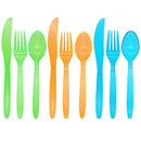 Neon Hard Plastic Cutlery, 288 Pcs