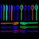 Neon Hard Plastic Cutlery, 288 Pcs