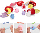 28Pcs Mochi Squishies Filled Hearts with Valentines Day Cards for Kids-Classroom Exchange Gifts