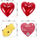 28Pcs Mochi Squishies Filled Hearts with Valentines Day Cards for Kids-Classroom Exchange Gifts