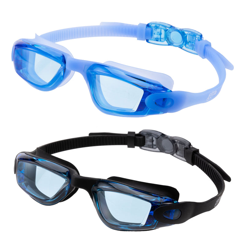 Kids Swimming Goggle (Black & Blue), 2 Pack